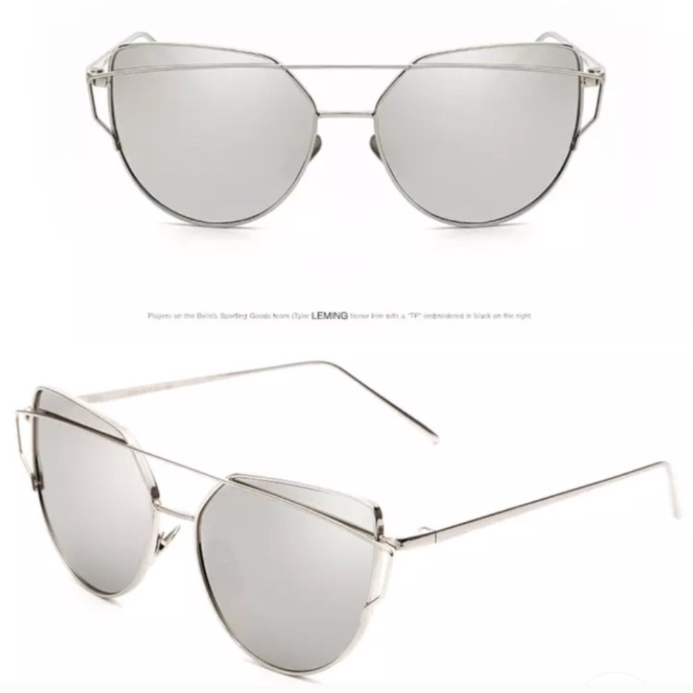 Aviators Silver Mirrored Sunglasses - Picture 3 of 8
